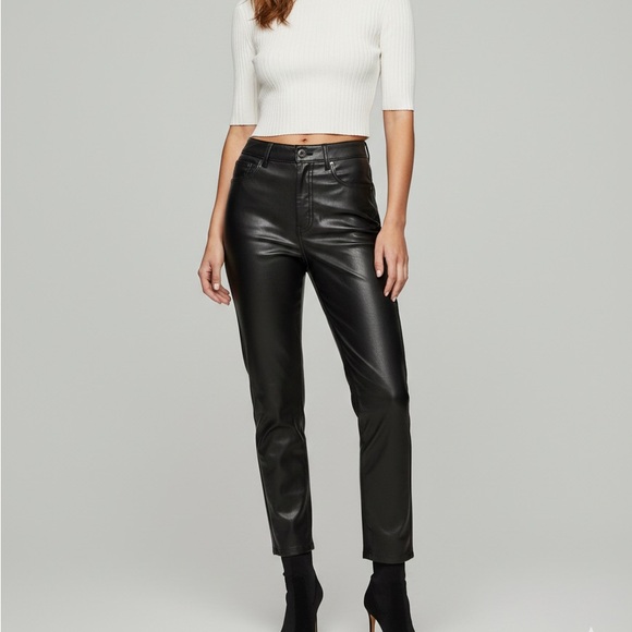 Abercrombie & Fitch Pants - Abercrombie & Fitch Curve Love Vegan Leather Ankle Straight Pants
